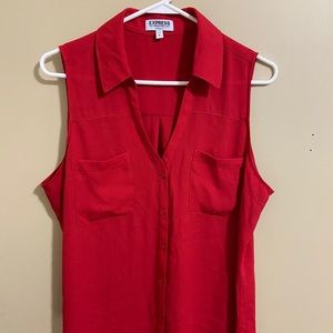 Women’s sleeveless button down Express top